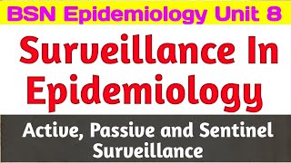 Surveillance in epidemiology  types  active passive and Sentinel  epidemiology [upl. by Robbyn]