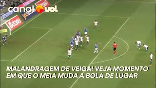 RAPHAEL VEIGA DÁ JEITINHO E MEXE NA BOLA ANTES DE GOLAÇO SALVADOR EM BAHIA X PALMEIRAS [upl. by Ilamad616]