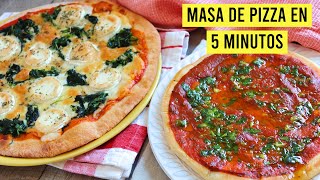 Masa de pizza 🍕 en 5 MINUTOS SIN HORNO sin levadura sin amasar y sin reposo [upl. by Arihsak822]