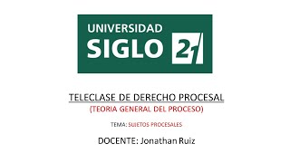 TELECLASE DE DERECHO PROCESAL UES 21 [upl. by Ahsirat]