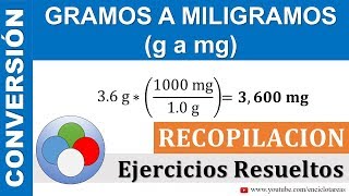 Gramos a Miligramos g a mg  RECOPILACIÓN [upl. by Nedroj]