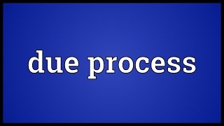 Due process Meaning [upl. by Enybor]