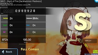 MAID OF FIRE 2 PERFECTS osumania 4k [upl. by Asabi]