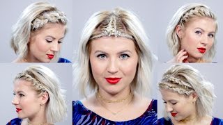 5 Braided Headbands For Short Hair Tutorial  Milabu [upl. by Eddana756]