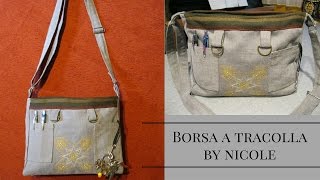 Borsa con chiusura a cerniera a tracolla  sew a zip bag [upl. by Kreit]