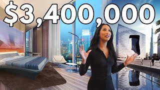 Touring a 3400000 Luxury Apartment with Breathtaking Burj Khalifa Views  Luxe List [upl. by Ileana665]