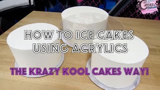 How To Ice Cakes With Acrylics The Krazy Kool Cakes Way [upl. by Vasti]