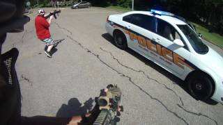 police airsoft training car chase [upl. by Easlehc]