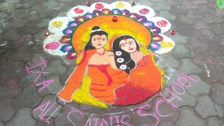 all saints school deep mahotsav viral diwali special rangoli rangoli compitition [upl. by Yvan]