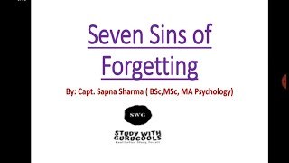 Seven Sins of Forgetting Daniel Schacter [upl. by Nitram]