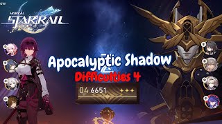 Honkai Star Rail Sovereign Control  Difficulties 4 With Build  Apocalyptic Shadow [upl. by Airitac]