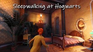 Relaxing Sleepwalking at Night in Hogwarts Castle  Slytherin  Hogwarts Legacy [upl. by Billen771]