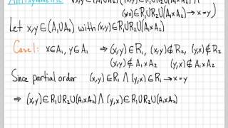 Proof and Problem Solving  Partial Order Example 01 [upl. by Lipski540]