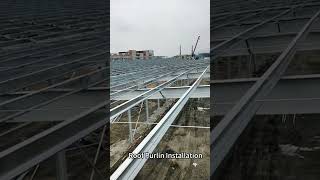 Steel Structure Roof C Purlin Installation [upl. by Elisa]