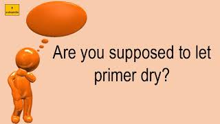 Are You Supposed To Let Primer Dry [upl. by Kcinemod]