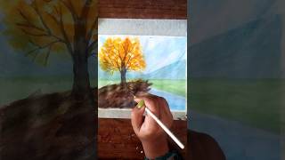 Easy spring season painting Acrylic painting art shorts youtubeshorts paintingideas drawing [upl. by Barbour534]