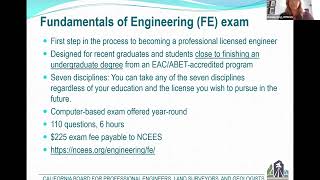 Professional Engineer PE Licensure Virtual Seminar 42424 hosted by PECG Marysville Section [upl. by Malita]