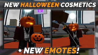 ALL HALLOWEEN COSMETICS  EMOTES SHOWCASE  Heroes Battlegrounds [upl. by Onilatac]