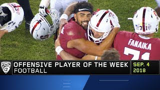 Threetouchdown game earns Stanford football WR JJ ArcegaWhiteside Offensive Player of the Week [upl. by Yelsehc]