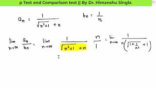 4 p Test and Comparison test  Infinite Series  bscmaths [upl. by Aticilef]