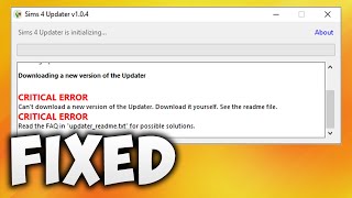 How to Fix Sims 4 Updater Critical Error  Updater Encountered a Critical Error and Cannot Continue [upl. by Ran]