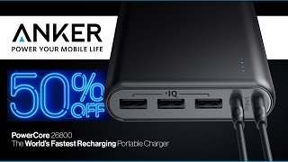 50 OFF  Anker PowerCore 26800 Rapid Recharger [upl. by Adnamaa]