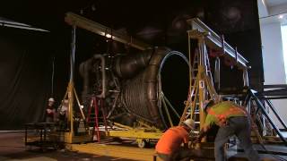 Installing Apollos Saturn V Rocketdyne F1 rocket engine timelapse  The Museum of Flight  Seattle [upl. by Alleunamme]