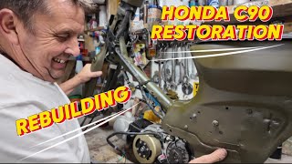 Honda C90 Restoration Project  Rebuilding  Part 3 of 4 [upl. by Crispas]