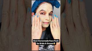 Best Homemade Face Pack for BRIDE amp GROOM😱shorts youtubeshorts bridalfacepackathome bridegroom [upl. by Fronnia76]