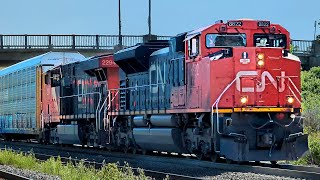 4K Canadian National Train 271 at the VIA Station in Brockville [upl. by Ellehsad326]