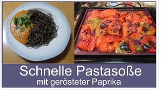 Schnelle Pastasoße mit gerösteter Paprika [upl. by Aneel479]