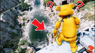 GUESS IF FREDDY WILL JUMP OFF THE TALLEST BRIDGE GTA 5 Mods FNAF RedHatter [upl. by Aisyram]