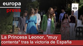 La Princesa Leonor y la Infanta Sofía quotmuy contentasquot tras la victoria de España [upl. by Gschu590]