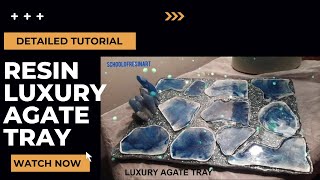 RESIN LUXURY AGATE TRAY MAKING resinart resincasting epoxyresinart [upl. by Adaval]