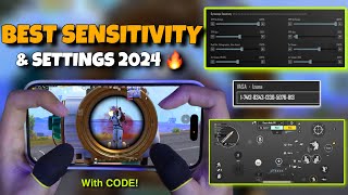 NEW😱BEST SENSITIVITY amp SETTINGS 2024🔥 4 Finger Claw Gyroscope  PUBG MOBILE [upl. by Palmira]