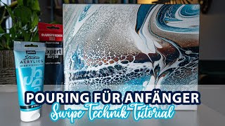 Acrylic Pouring Deutsch Wischtechnik Mit 5 Farben [upl. by Waller]