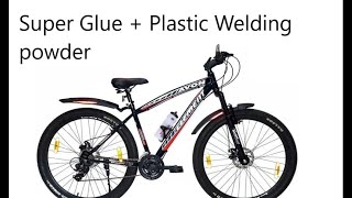 super glue and plastic welding compound  cycle mudguard repair [upl. by Akirre]