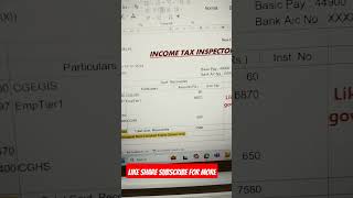 Income Tax inspector salary slip 2024 incometaxinspector exciseinspector ssccgl sscgd chsl cpo [upl. by Ahsienom799]