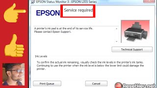 EPSON PRINTER SERVICE REQUIRED SOLUTION RED LIGHT BLINKING SOLUTION EPSON L800  L805 👈👍 [upl. by Noonberg134]