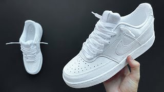 HOW TO LACE NIKE COURT VISION LOW LOOSELY COOL WAY [upl. by Nnaylloh]