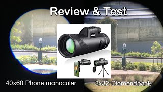 Scam Alert 40x60 Phone Telescope Vs Vortex Diamondback 8x32 Amazon Phone Monocular Review [upl. by Amor]