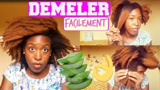 COMMENT DEMELER SES CHEVEUX CREPUS  HOW I DETANGLE MY 4C NATURAL HAIR  ALOE VERA  TUTO [upl. by Siriso]