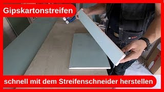 Gipskartonstreifen mit dem Streifenschneider schnell zuschneiden  Trockenbau  Dachausbau DIY [upl. by Sofer586]