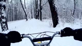 Razor MX650 Ride with LiFePO4 Battery Low  Izmaylovskiy Park winter pathway [upl. by Wulf]