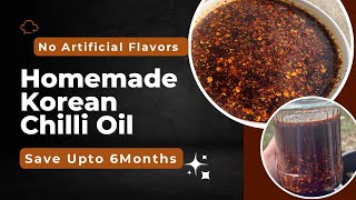 Homemade Korean Chili Oil Recipe Chili Oil Sauce RecipeYummyummrecipes [upl. by Imeaj]