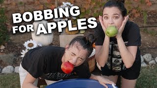 BOBBING FOR APPLES CHALLENGE  Merrell Twins [upl. by Aymahs]