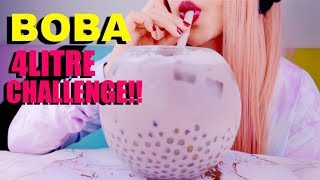 ASMR BOBA GIANT BUBBLE TEA Sticky Soft Eating Sounds [upl. by Maillij70]