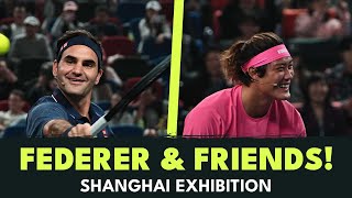 Roger Federer amp Eason Chan vs Zhang Zhizhen amp Fan Zendong Exhibition Highlights  Shanghai 2024 [upl. by Ehman]