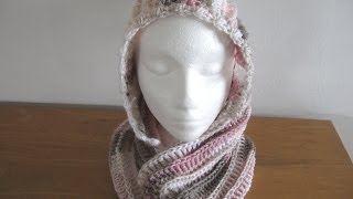 Hooded Cowl Crochet Tutorial  Riptide Hooded Cowl  Left Handed [upl. by Aekin943]