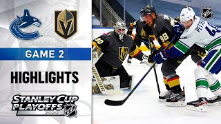 NHL Highlights  Second Round Gm2 Canucks  Golden Knights  Aug 25 2020 [upl. by Talbot468]